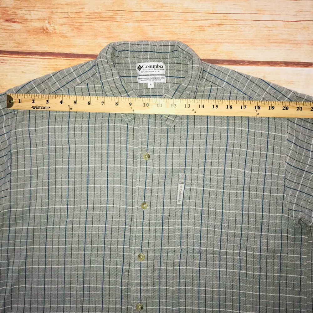 Columbia Sportswear Gray Blue Plaid Button Down Shirt - Men’s XL - Picture 5 of 9